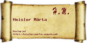 Heisler Márta névjegykártya